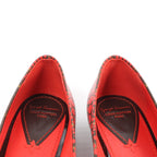 Louis Vuitton x Yayoi Kusama Bow 12 years Leather Polka Dot Ballet Flats in Red x Black, Size 38.5 EU