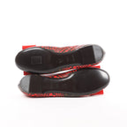 Louis Vuitton x Yayoi Kusama Bow 12 years Leather Polka Dot Ballet Flats in Red x Black, Size 38.5 EU