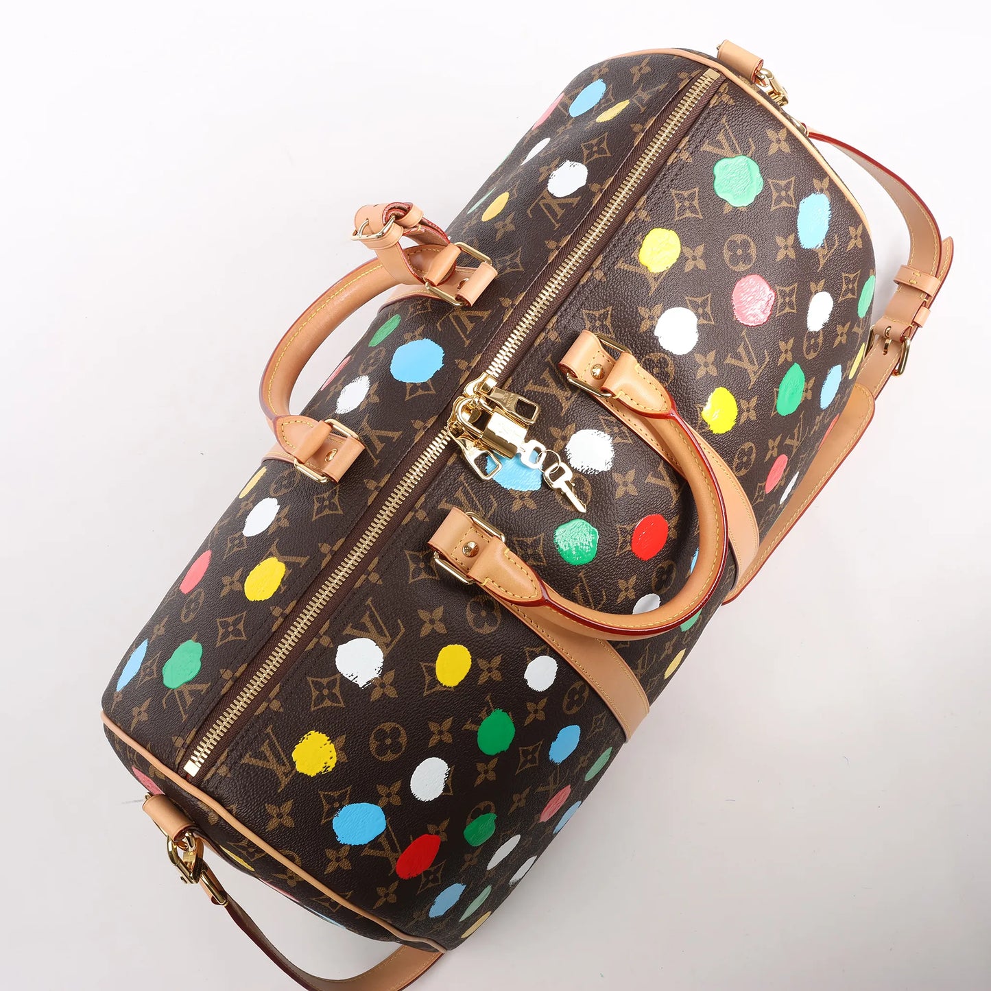 Louis Vuitton x Yayoi Kusama Monogram Keepall Bandouliere 45 Travel Bag M46377