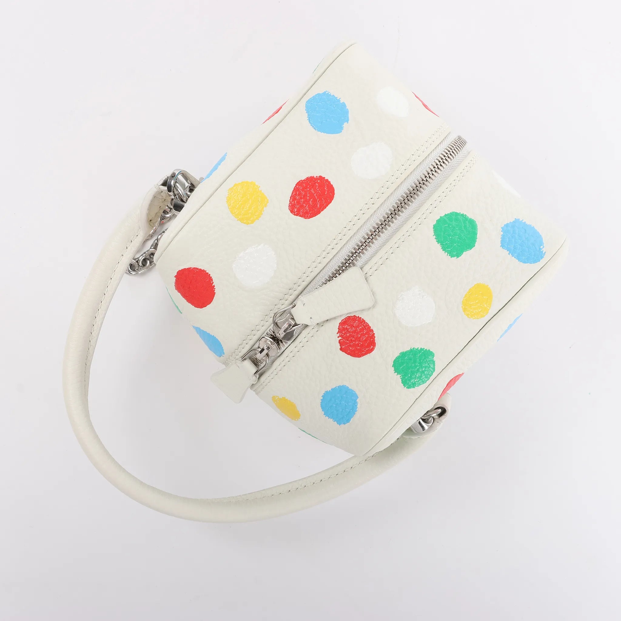 Louis Vuitton x Yayoi Kusama Square Bag Leather Handbag in White