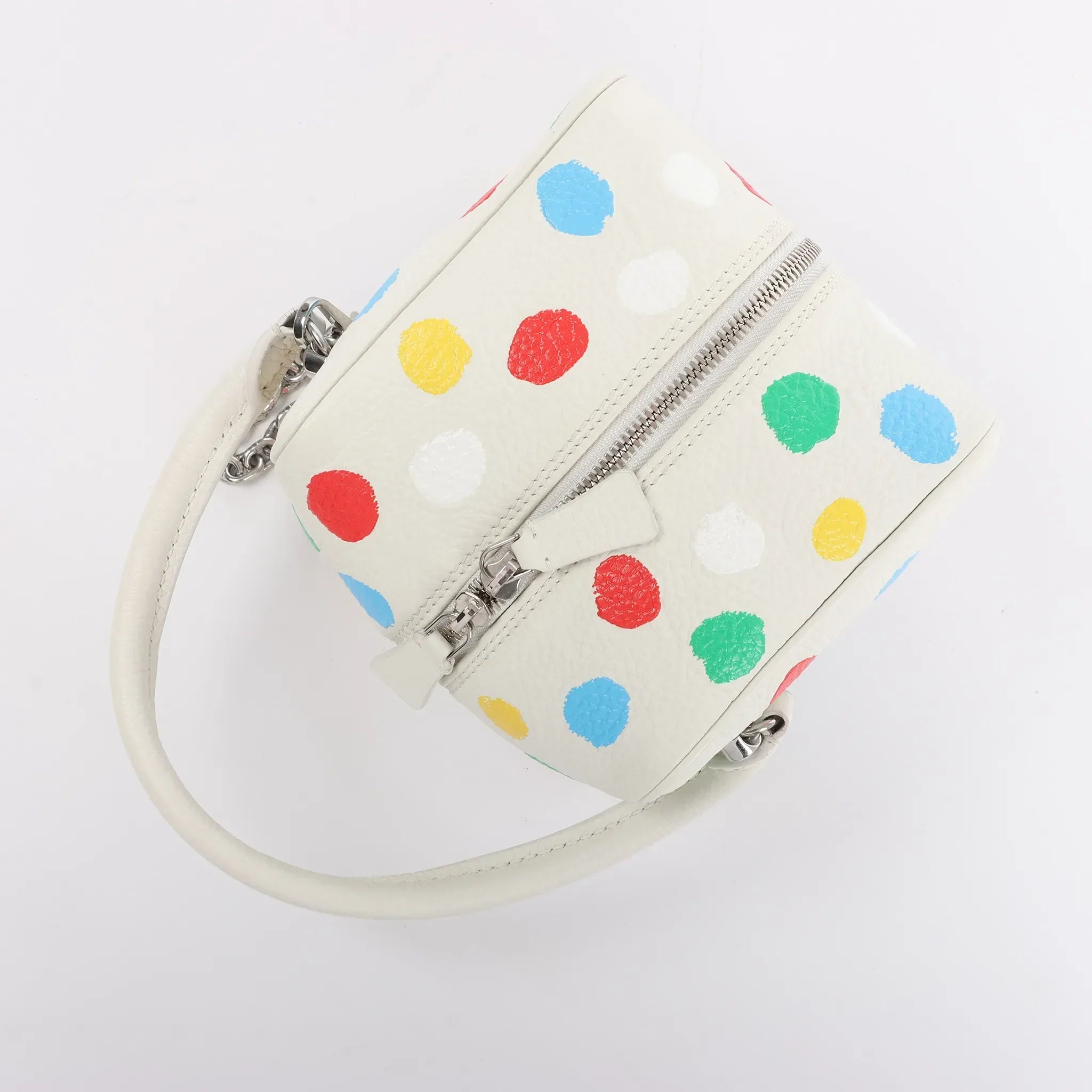 Louis Vuitton x Yayoi Kusama Square Bag Leather Handbag in White