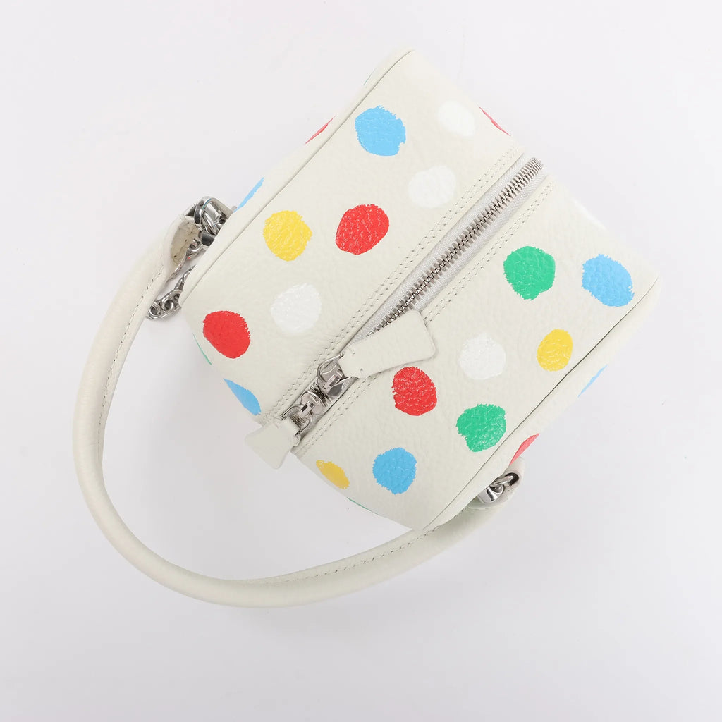 Louis Vuitton x Yayoi Kusama Square Bag Leather Handbag in White