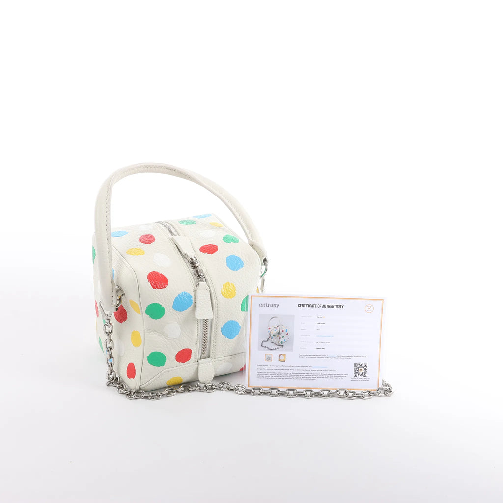 Louis Vuitton x Yayoi Kusama Square Bag Leather Handbag in White