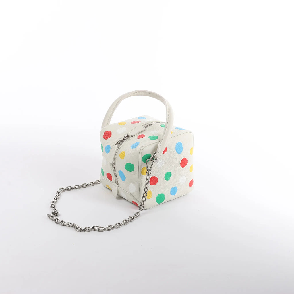 Louis Vuitton x Yayoi Kusama Square Bag Leather Handbag in White