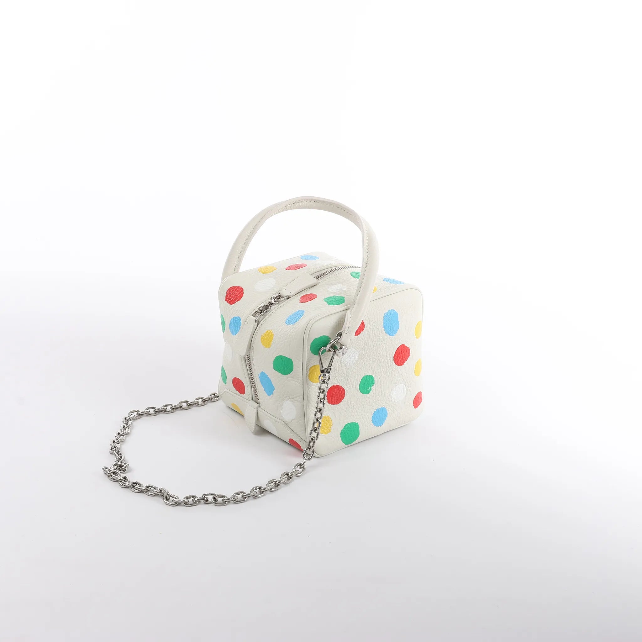 Louis Vuitton x Yayoi Kusama Square Bag Leather Handbag in White