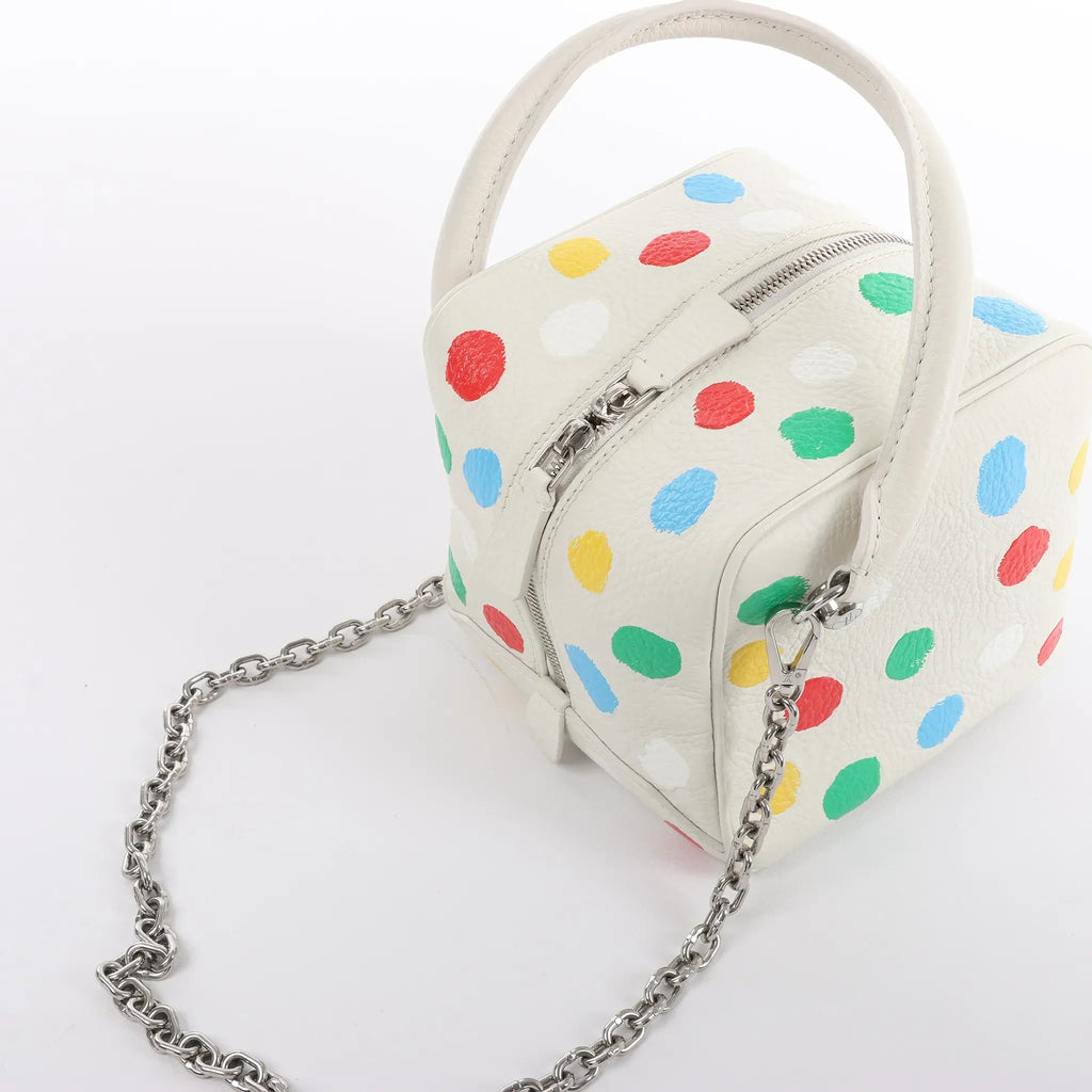 Louis Vuitton x Yayoi Kusama Square Bag Leather Handbag in White