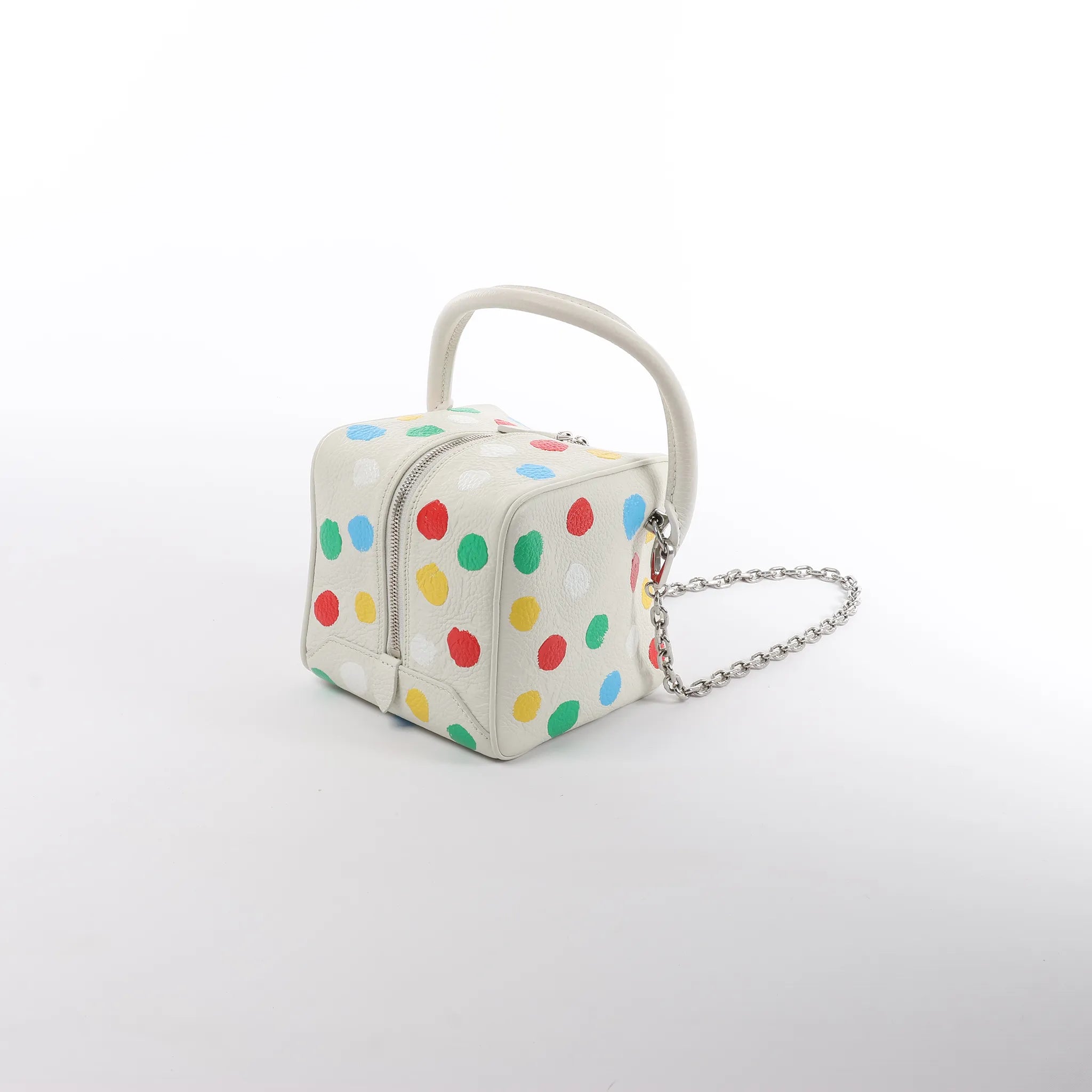 Louis Vuitton x Yayoi Kusama Square Bag Leather Handbag in White