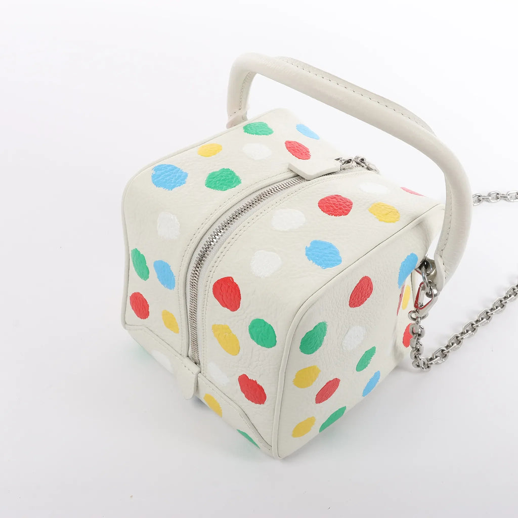 Louis Vuitton x Yayoi Kusama Square Bag Leather Handbag in White