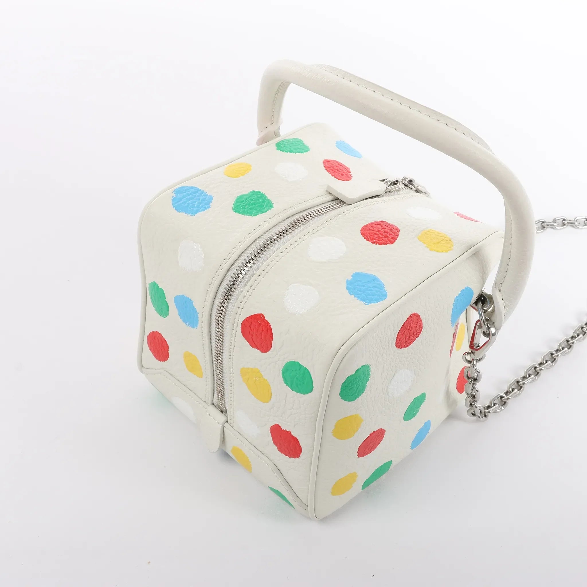 Louis Vuitton x Yayoi Kusama Square Bag Leather Handbag in White