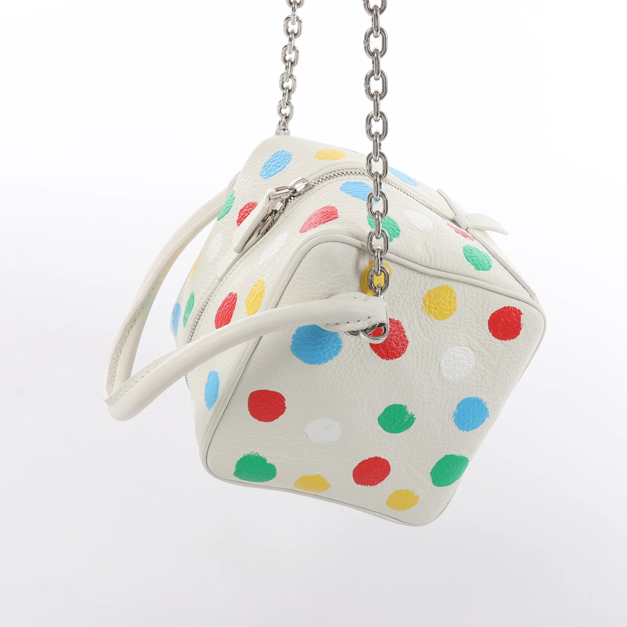 Louis Vuitton x Yayoi Kusama Square Bag Leather Handbag in White