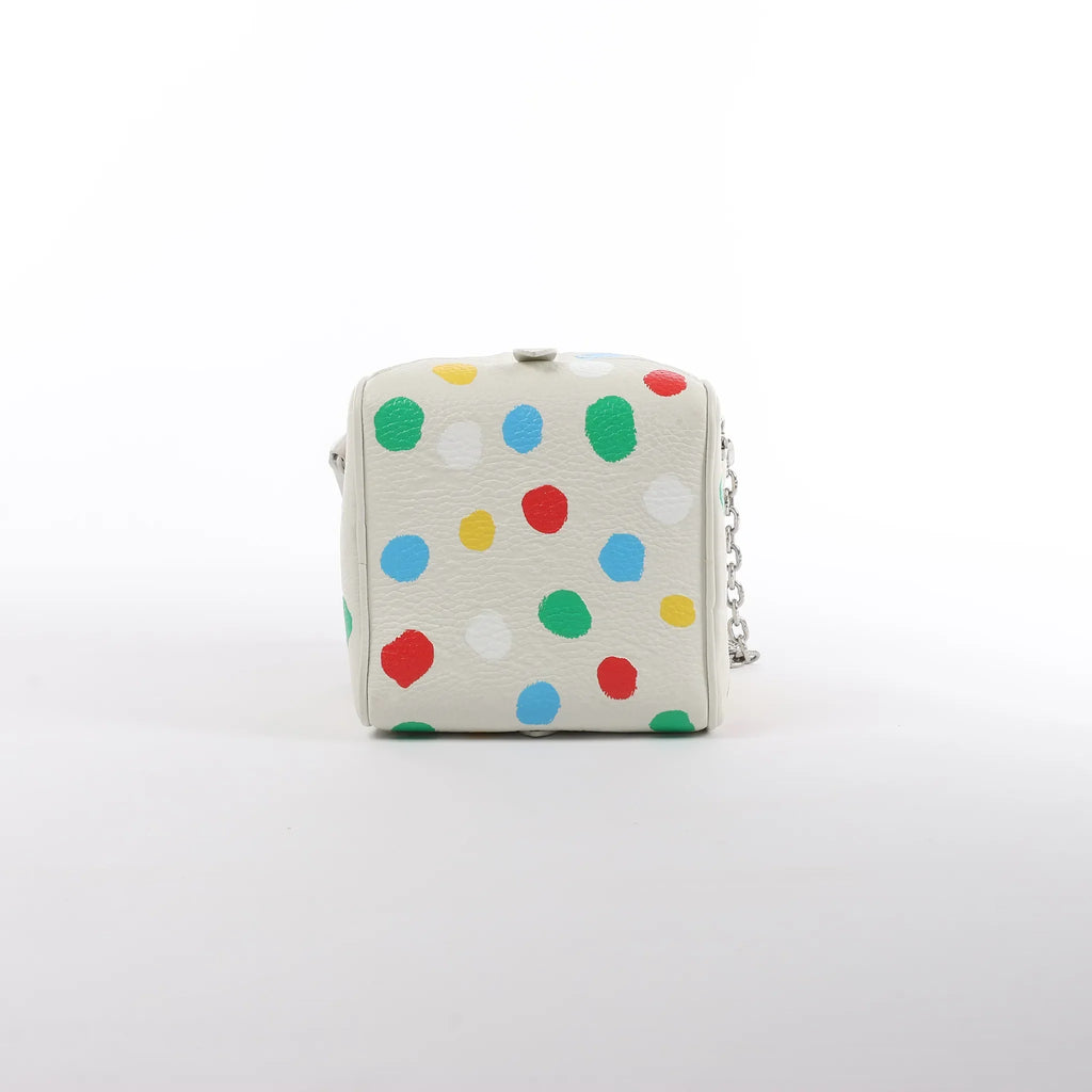 Louis Vuitton x Yayoi Kusama Square Bag Leather Handbag in White