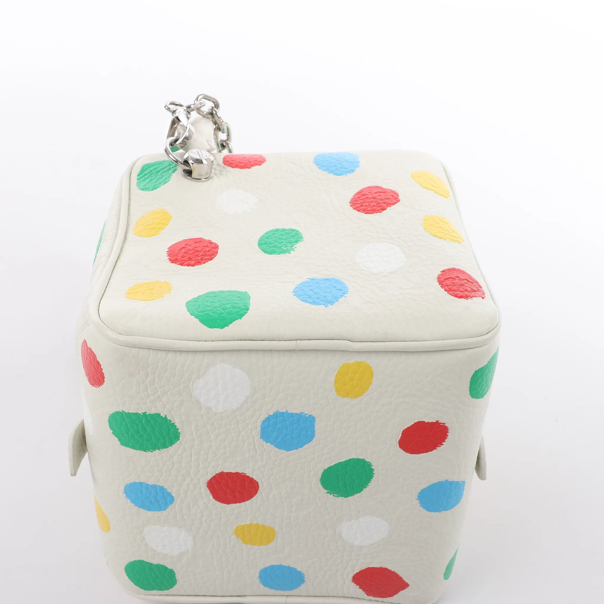 Louis Vuitton x Yayoi Kusama Square Bag Leather Handbag in White
