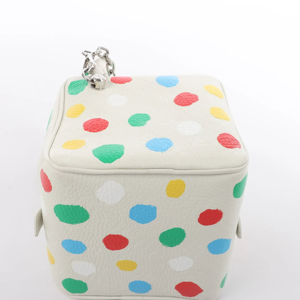 Louis Vuitton x Yayoi Kusama Square Bag Leather Handbag in White