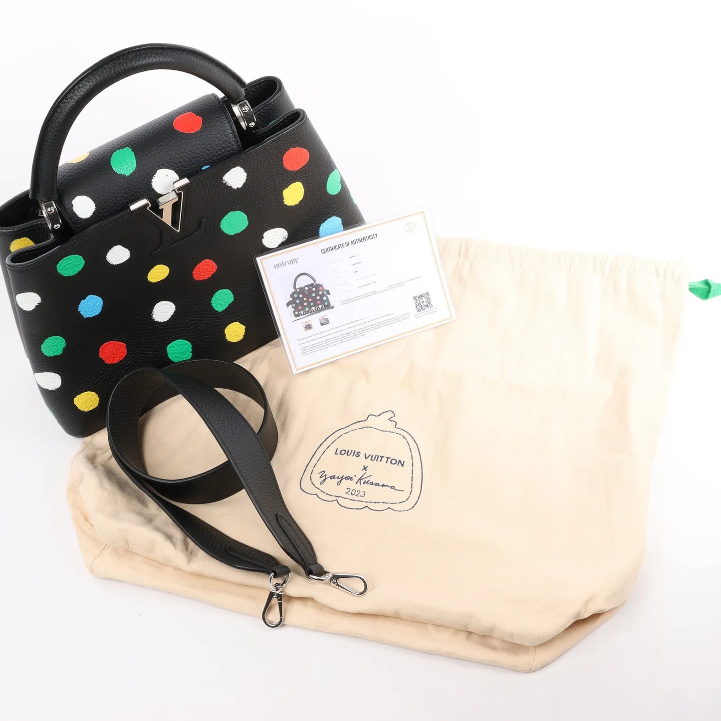 Louis Vuitton x  Taurillon Capucines MM 2Way Handbag in Black M21663