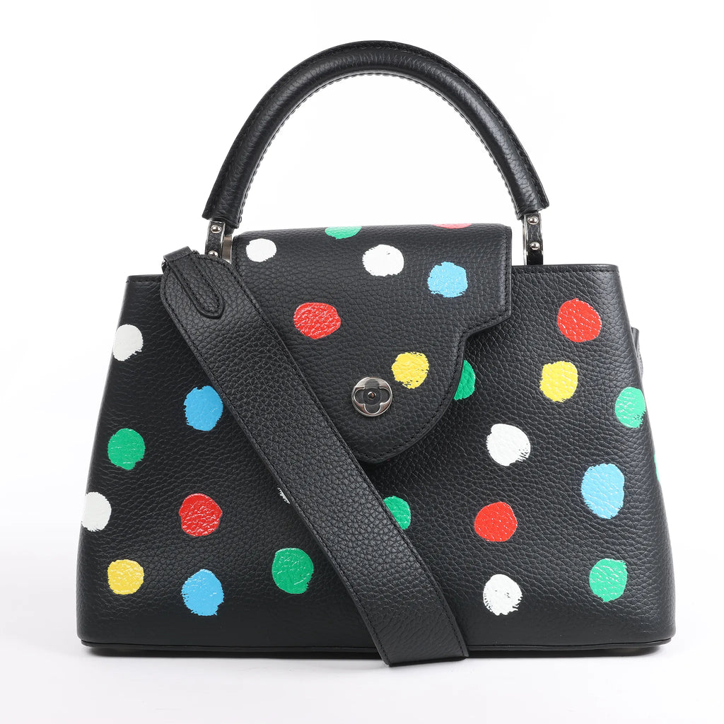 Louis Vuitton x  Taurillon Capucines MM 2Way Handbag in Black M21663