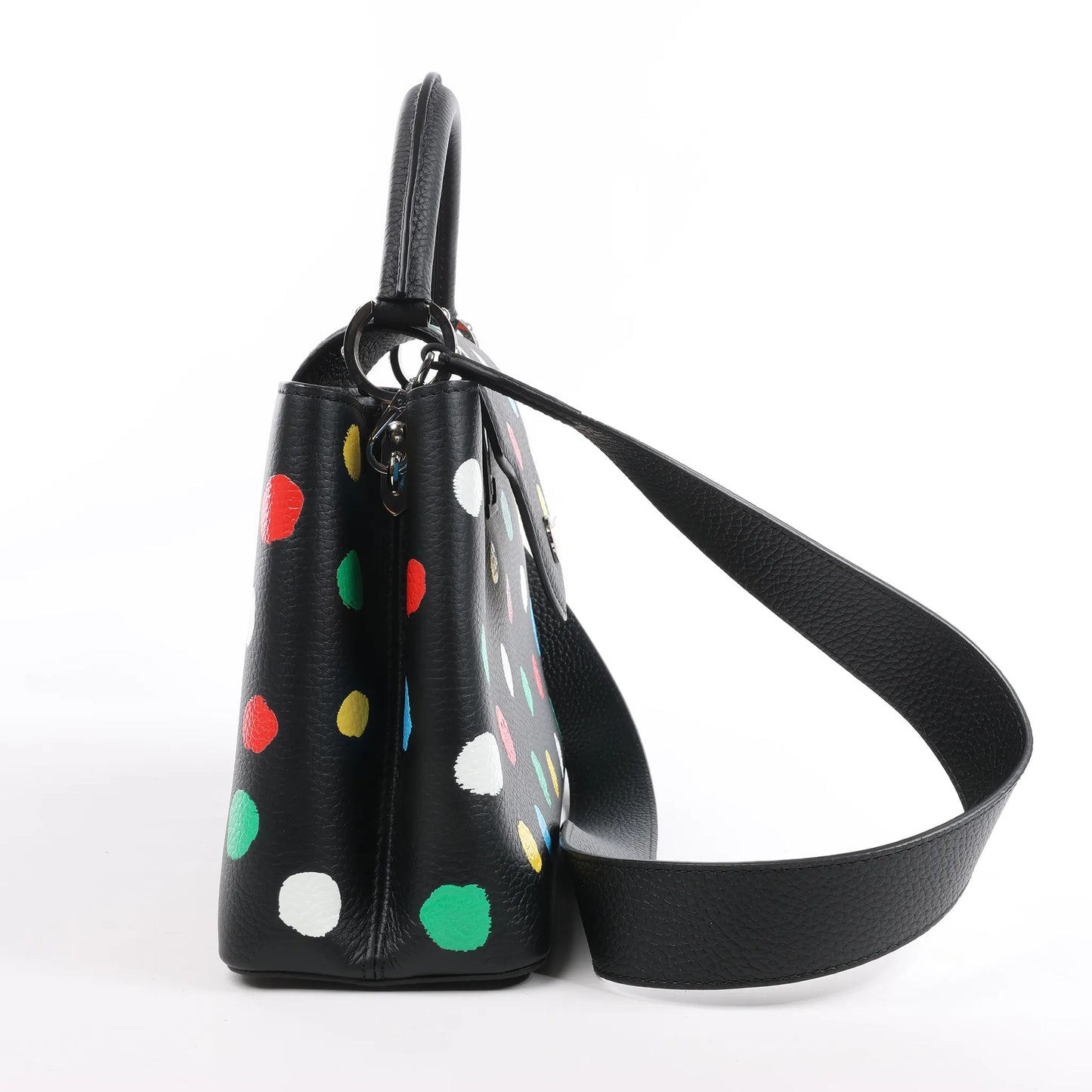 Sac à main Louis Vuitton x Taurillon Capucines MM 2 en 1 noir M21663