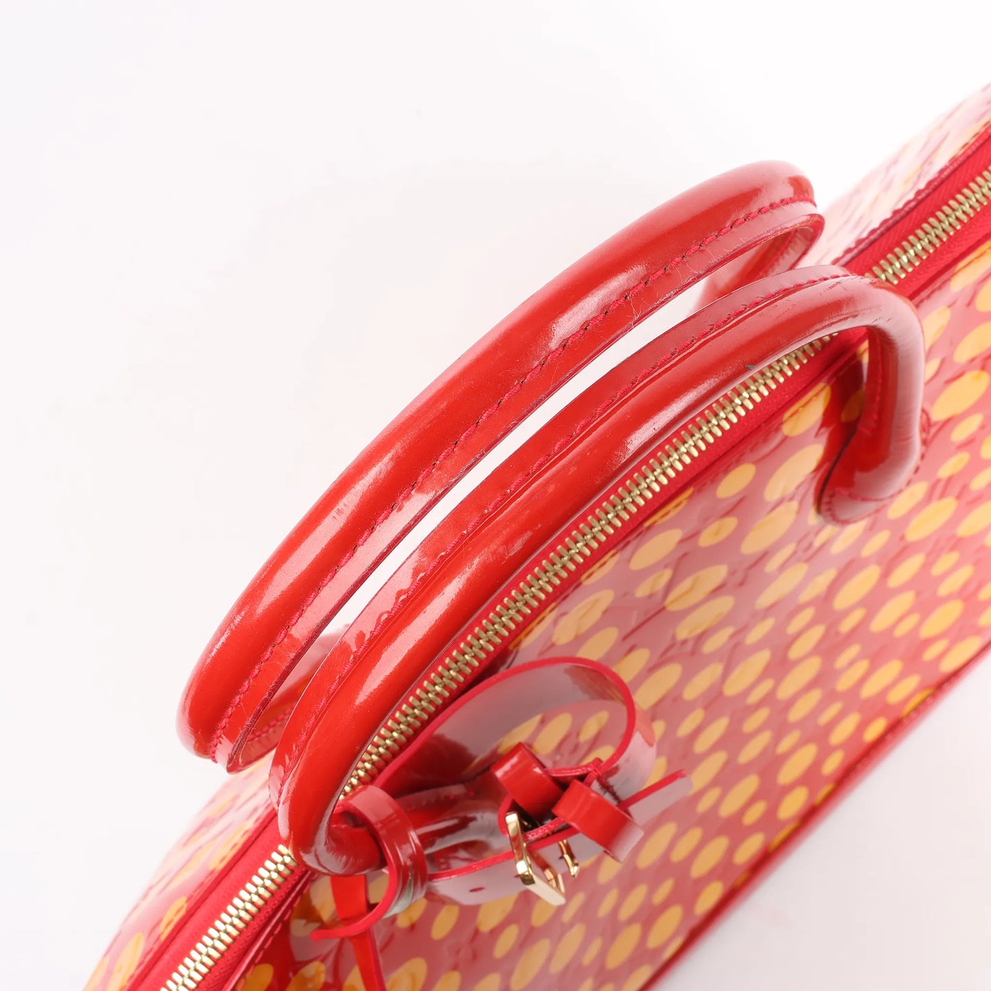 Louis Vuitton x Yayoi Kusama Lockit MM Vernis Dots Infinity in ROUGE X YELLOW M91423