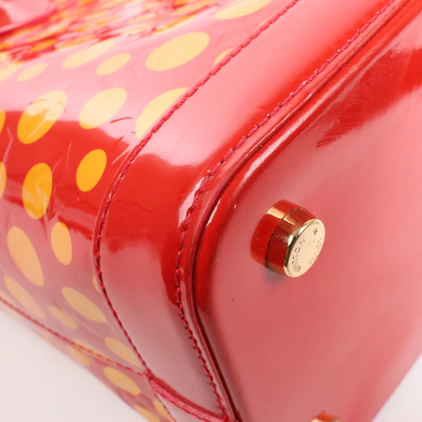 Louis Vuitton x Yayoi Kusama Lockit MM Vernis Dots Infinity in ROUGE X YELLOW M91423