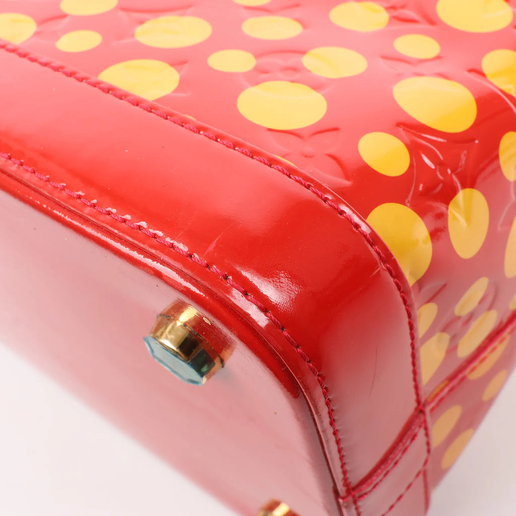 Louis Vuitton x Yayoi Kusama Lockit MM Vernis Dots Infinity in ROUGE X YELLOW M91423