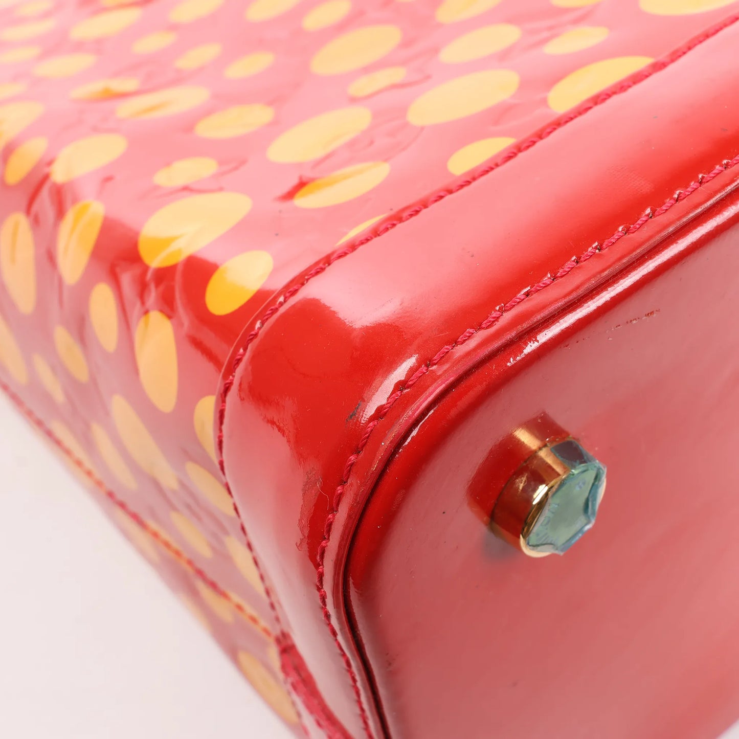 Louis Vuitton x Yayoi Kusama Lockit MM Vernis Dots Infinity in ROUGE X YELLOW M91423