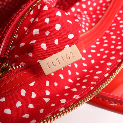 Louis Vuitton x Yayoi Kusama Lockit MM Vernis Dots Infinity in ROUGE X YELLOW M91423