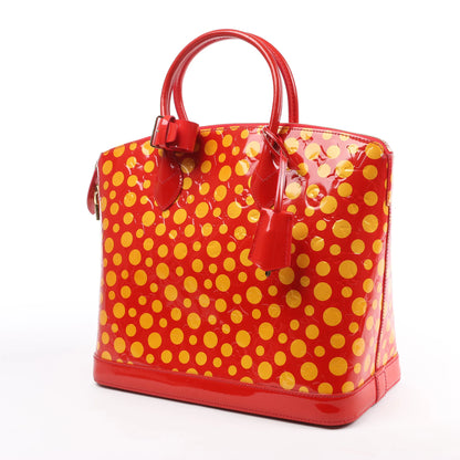 Louis Vuitton x Yayoi Kusama Lockit MM Vernis Dots Infinity in ROUGE X YELLOW M91423
