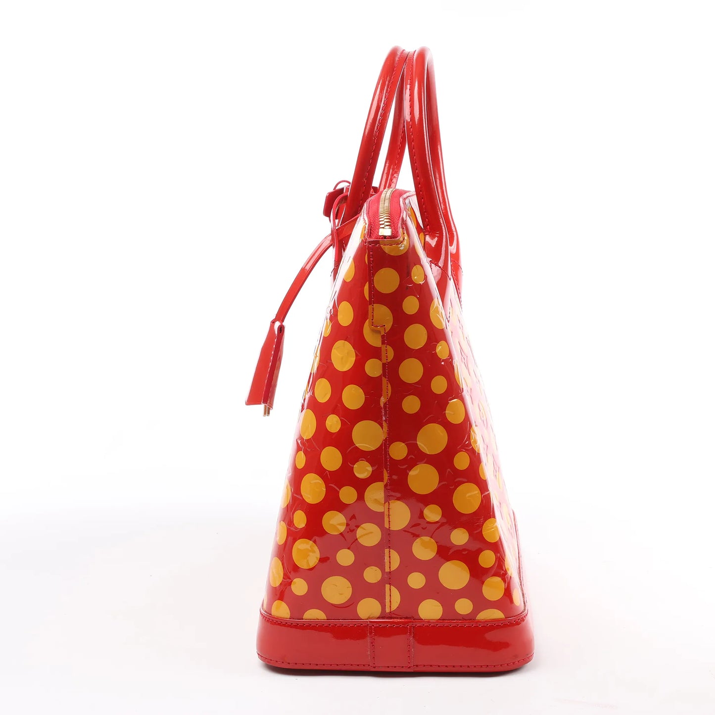 Louis Vuitton x Yayoi Kusama Lockit MM Vernis Dots Infinity in ROUGE X YELLOW M91423