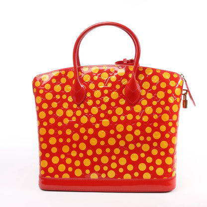 Louis Vuitton x Yayoi Kusama Lockit MM Vernis Dots Infinity in ROUGE X YELLOW M91423