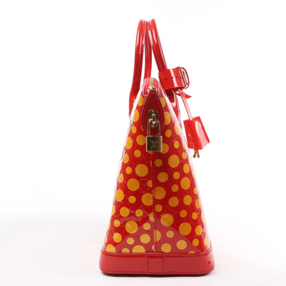 Louis Vuitton x Yayoi Kusama Lockit MM Vernis Dots Infinity in ROUGE X YELLOW M91423