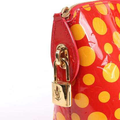 Louis Vuitton x Yayoi Kusama Lockit MM Vernis Dots Infinity in ROUGE X YELLOW M91423