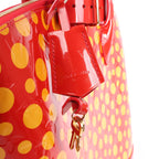 Louis Vuitton x Yayoi Kusama Lockit MM Vernis Dots Infinity in ROUGE X YELLOW M91423