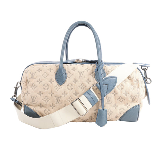 Louis Vuitton Monogram Denim Speedy Round GM 2Way Handbag in Beige