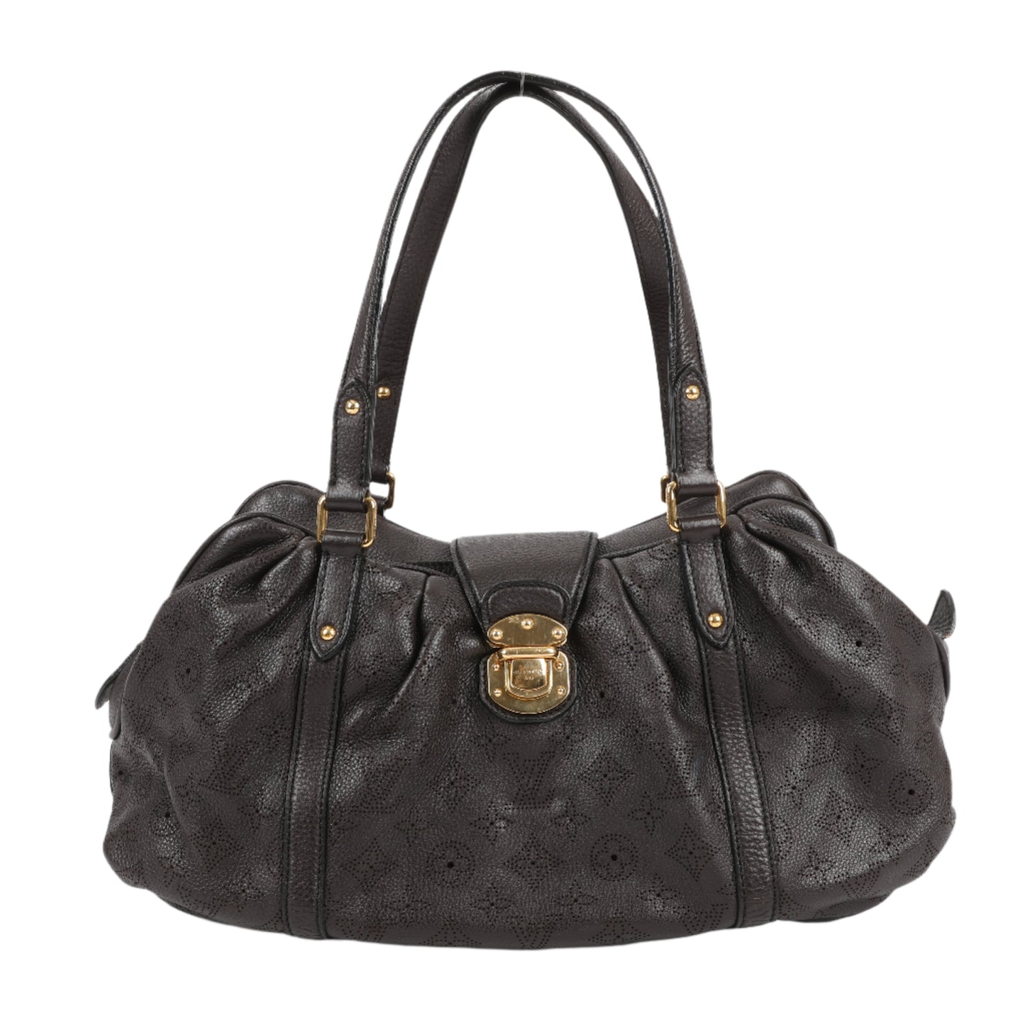 Louis Vuitton Monogram Mahina Leather Lunar GM Handbag in Brown M97052