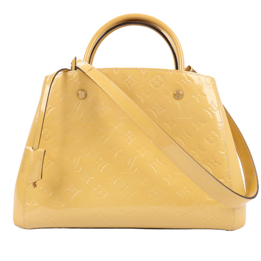 Louis Vuitton Monogram Vernis Montaigne MM Handbag in Yellow M50169
