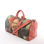 Louis Vuitton Keepall 50 Masters Collection Travel Bag in Pink x Green M43377