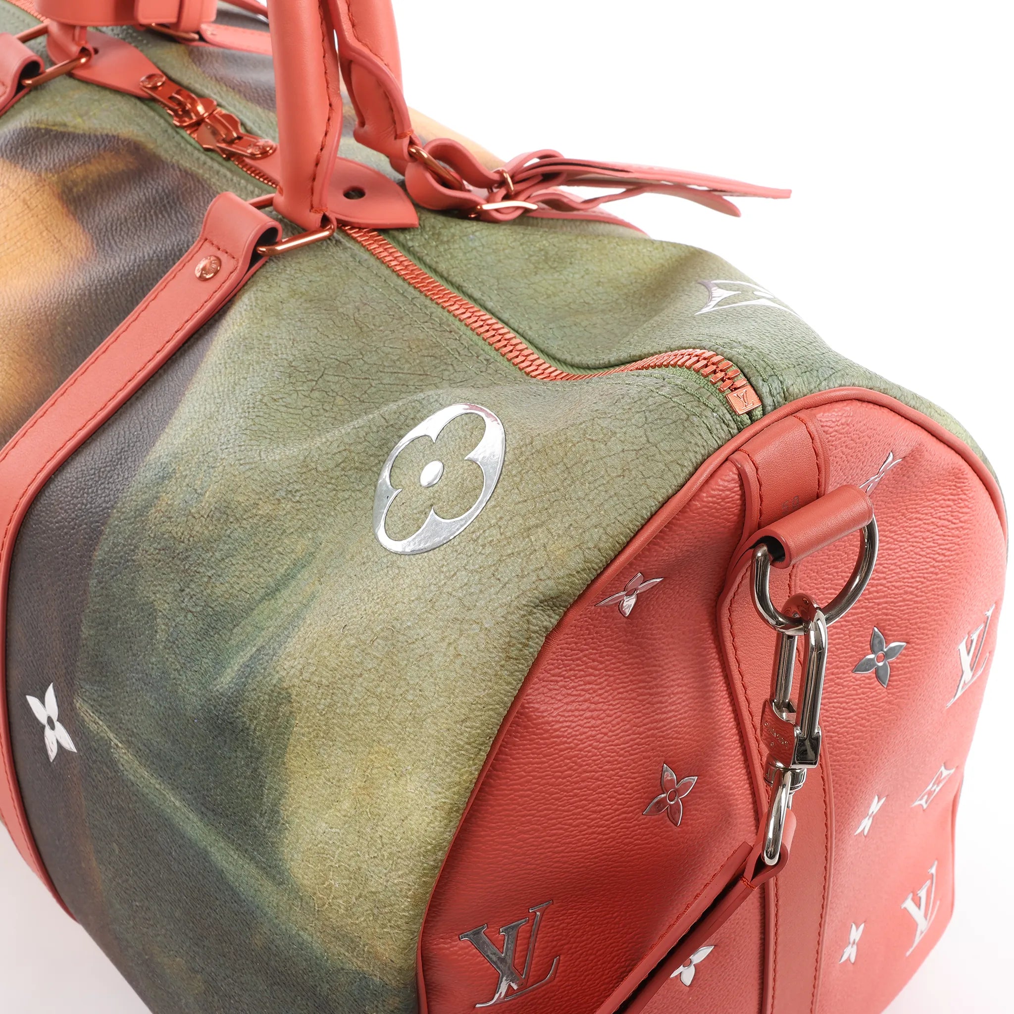 Louis Vuitton Keepall 50 Masters Collection Travel Bag in Pink x Green M43377