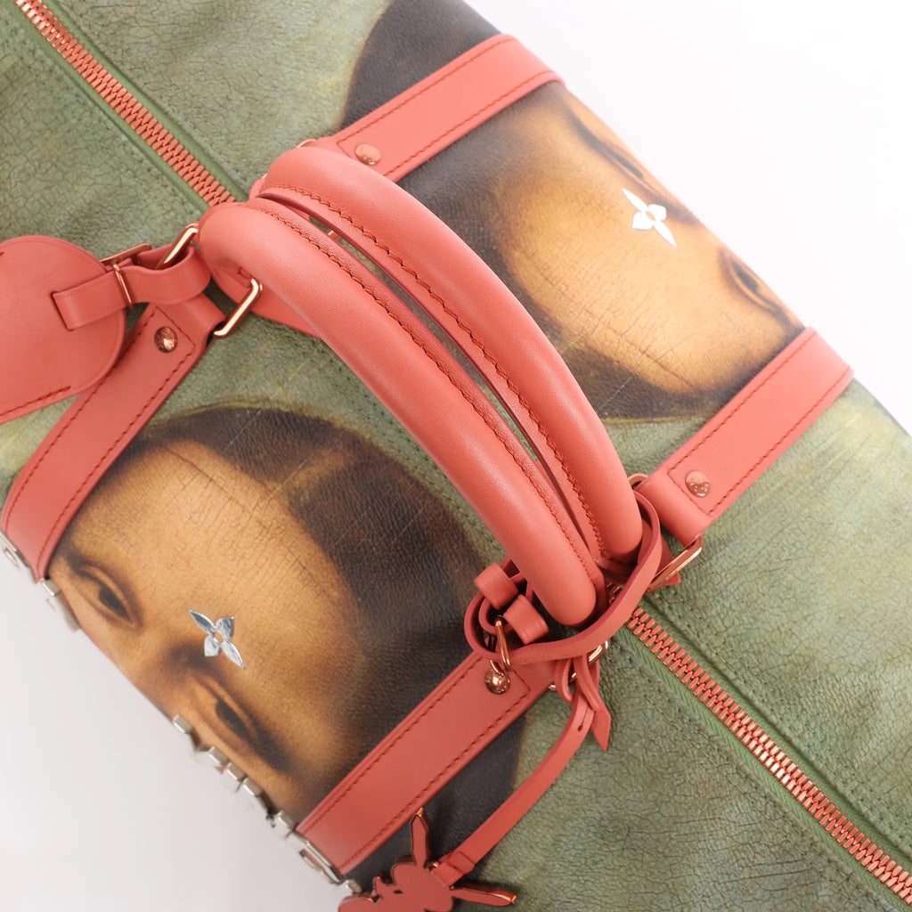 Louis Vuitton Keepall 50 Masters Collection Travel Bag in Pink x Green M43377