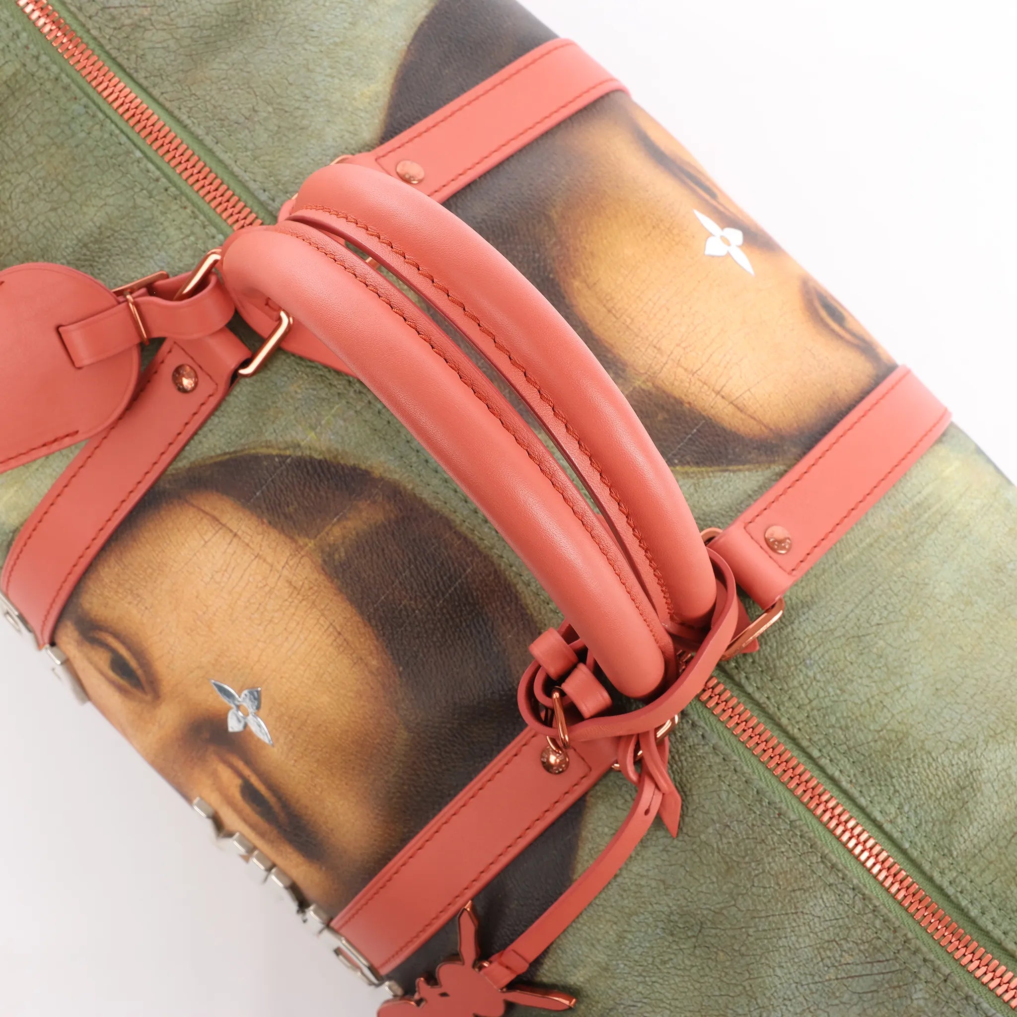 Louis Vuitton Keepall 50 Masters Collection Travel Bag in Pink x Green M43377