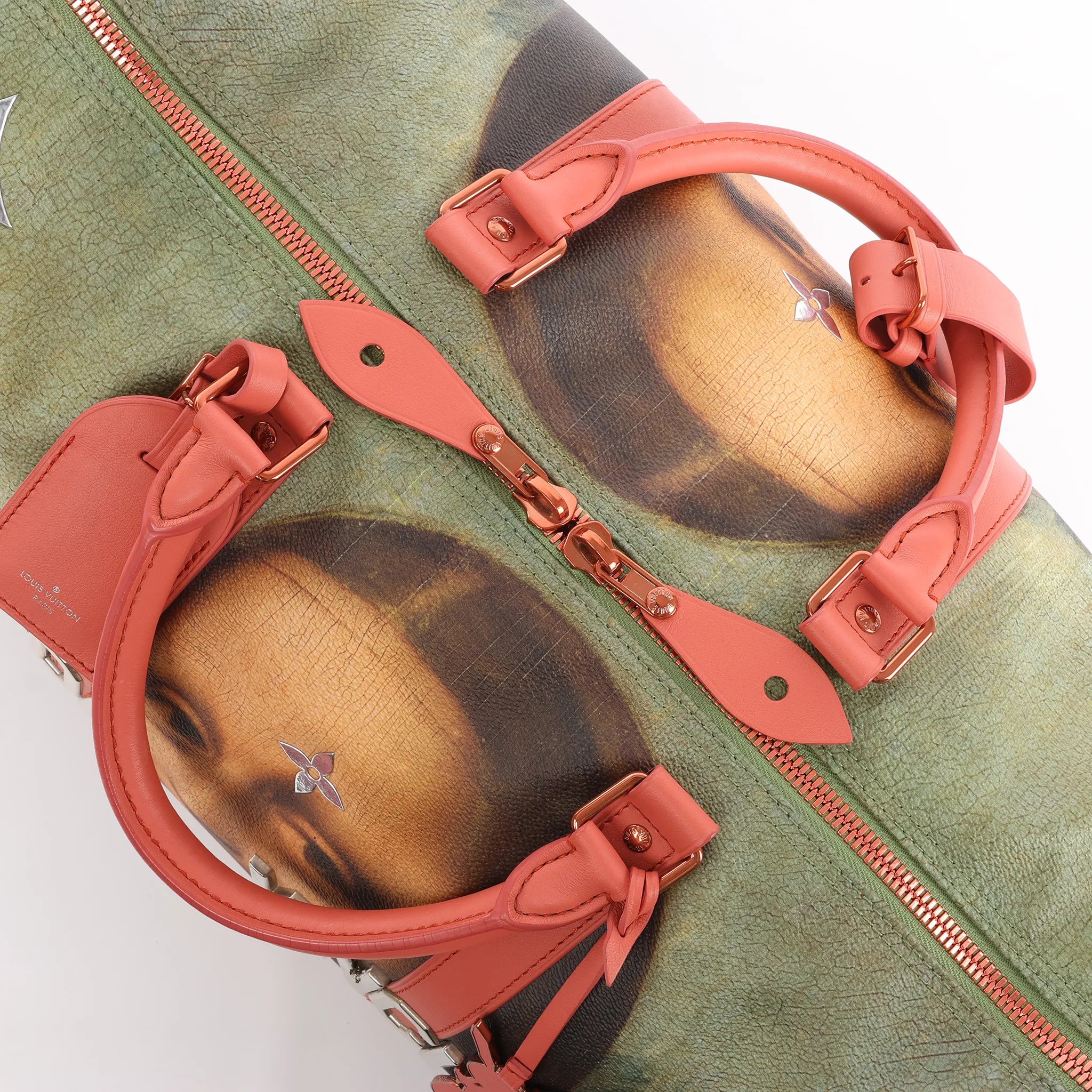 Louis Vuitton Keepall 50 Masters Collection Travel Bag in Pink x Green M43377
