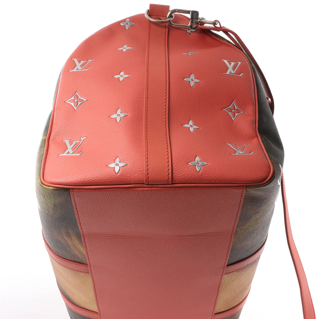 Louis Vuitton Keepall 50 Masters Collection Travel Bag in Pink x Green M43377