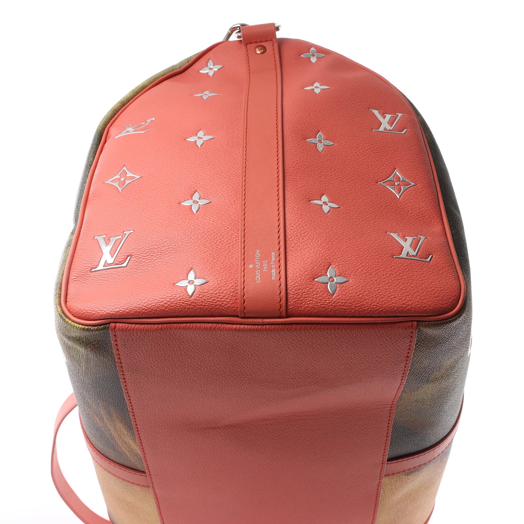 Louis Vuitton Keepall 50 Masters Collection Travel Bag in Pink x Green M43377