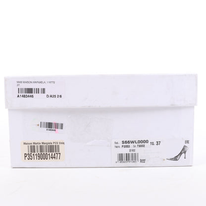 MAISON MARGIELA MM6 9 cm Laminated Leather Pumps in Silver, Size 37 EU