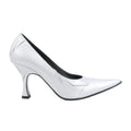 MAISON MARGIELA MM6 9 cm Laminated Leather Pumps in Silver, Size 37 EU