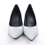 MAISON MARGIELA MM6 9 cm Laminated Leather Pumps in Silver, Size 37 EU