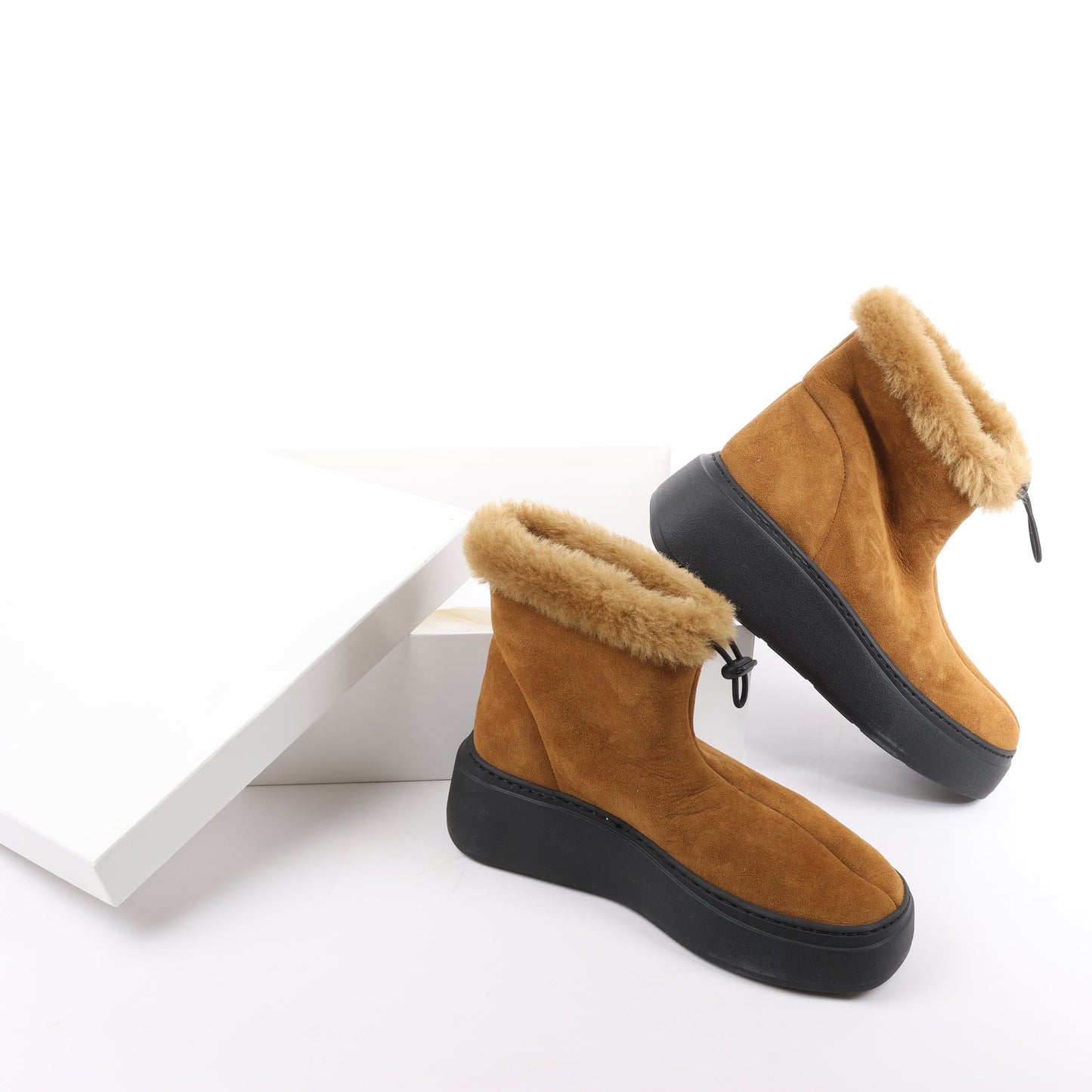 MARIA LUCA Emma Shearling Boots in Camel, Size 37 EU