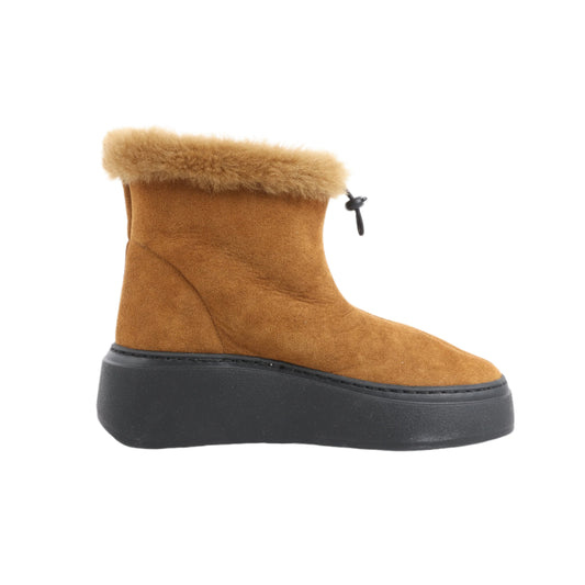 MARIA LUCA Emma Shearling Boots in Camel, Size 37 EU
