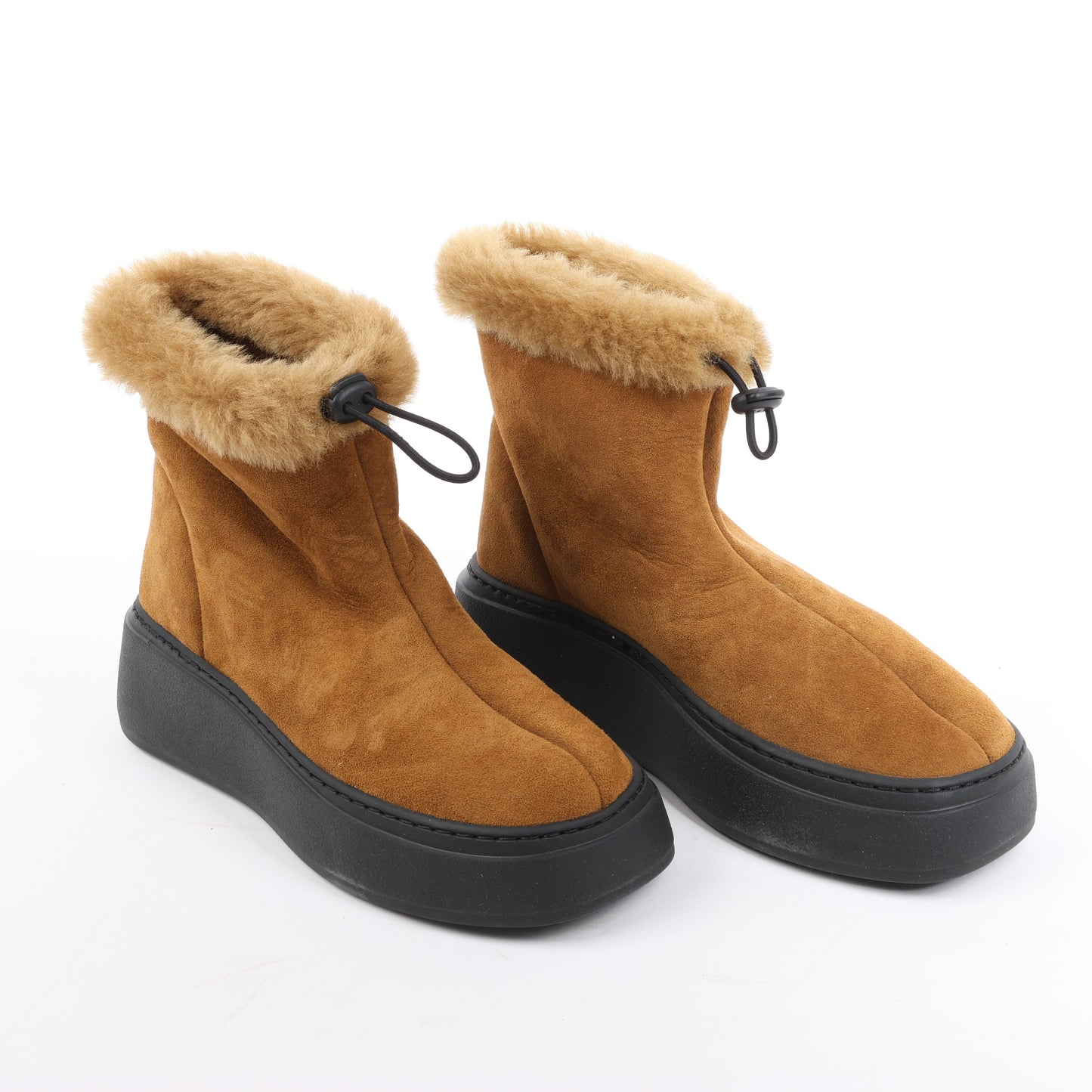MARIA LUCA Emma Shearling Boots in Camel, Size 37 EU