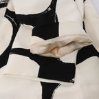 Marni Printed Crepe Midi Dress in Cream x Black, Size 46 IT