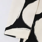 Marni Printed Crepe Midi Dress in Cream x Black, Size 46 IT