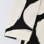 Marni Printed Crepe Midi Dress in Cream x Black, Size 46 IT